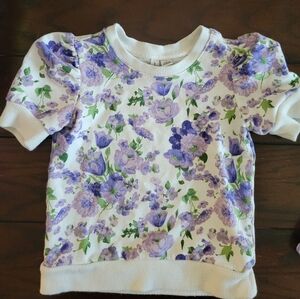 Floral Kids Top - Purple and White